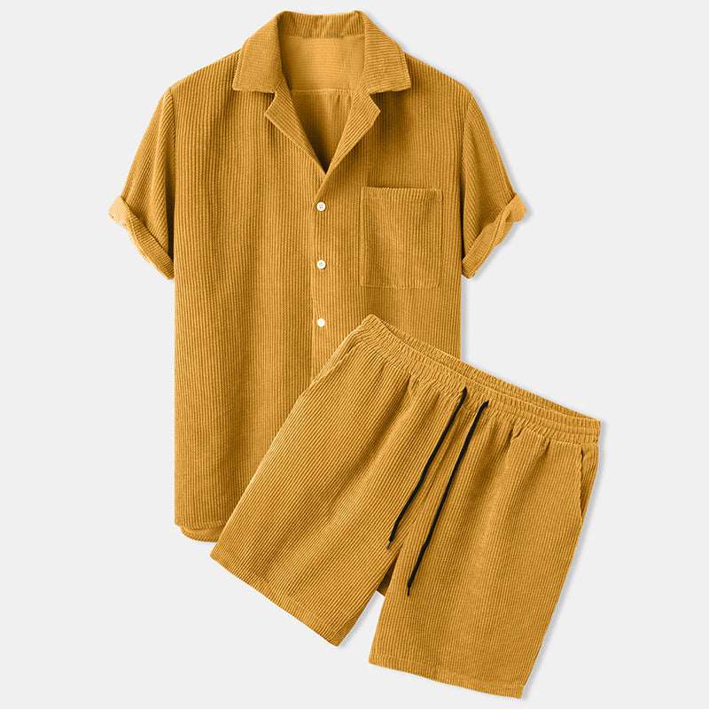 shirt_short_sleeve_corduroy_shirt_and_short_set_yellow
